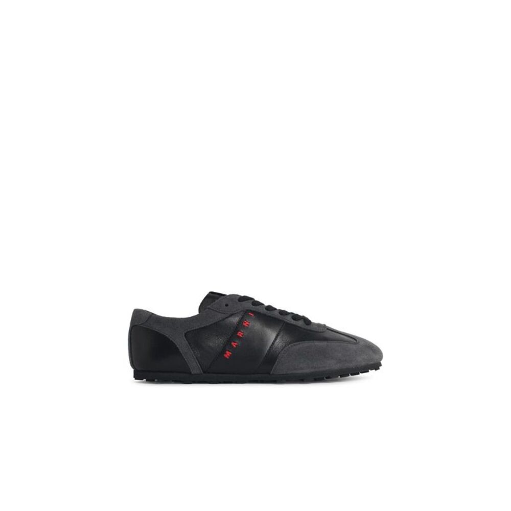 Marni 'Softy Soccer' Black And Grey Leather Sneakers Men